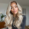 Long Blonde Human Hair Blend HD Lace Front Wig (13x4) Body Wave - Amanda