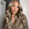 Long Ash Brown Lace Front Wig (13x6) Free Part - Verna