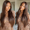 Long Brown Straight Lace Front Wig (13x6) Free Part - Tyla