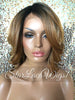 Long Wavy Auburn Dark Root Lace Wig