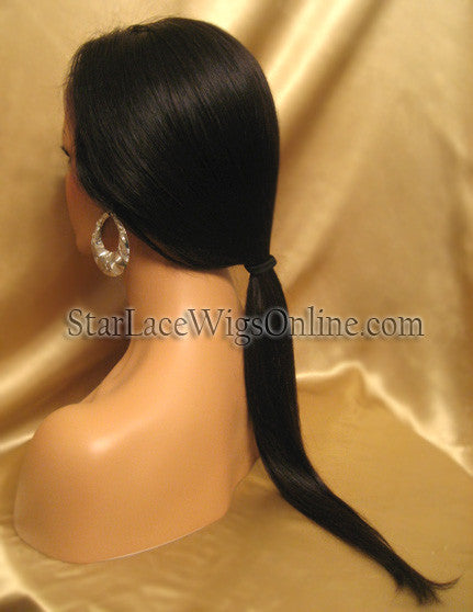 Long Straight Virgin Hair Custom Lace Front Wigs