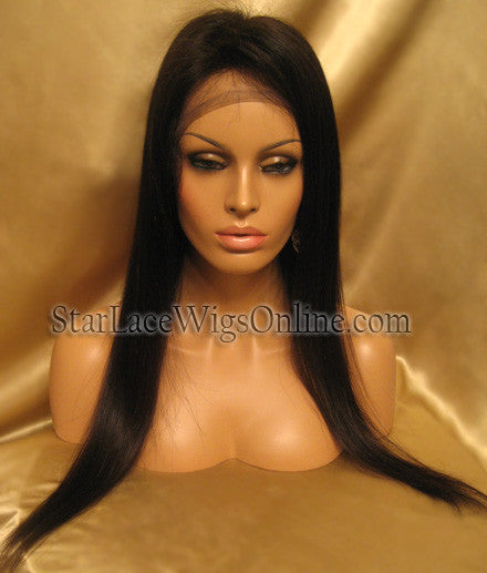 Long Straight Human Virgin Hair Cheap Full Lace Wigs DC