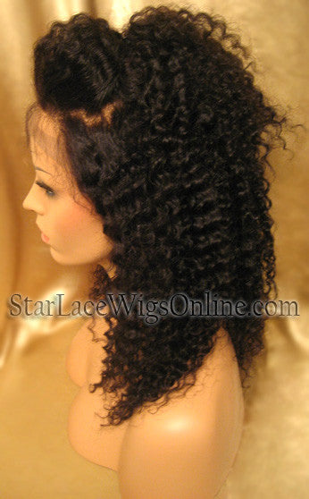 Kinky Curly Human Hair Custom Lace Front Wigs For Black Women