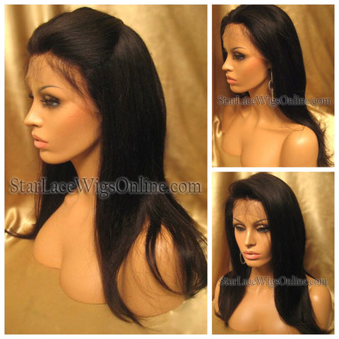 Silky Straight Human Hair Lace Front Wig - Custom - Amber