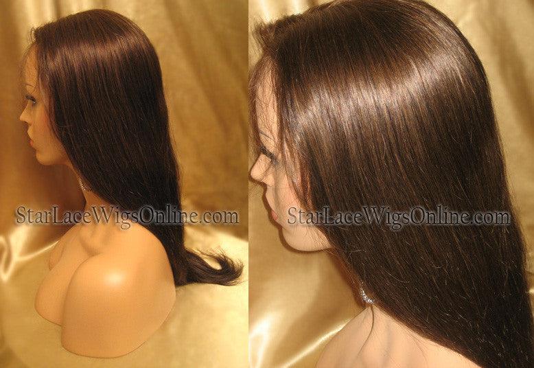 Long Silky Straight Human Hair Custom Full Lace Wigs For White Women