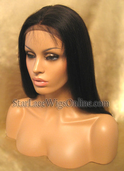 Long Yaki Straight Human Hair Custom Full Lace Wig