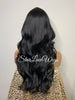 Lace Front Wig Synthetic Black Loose Waves Side Part Layers - Gwen