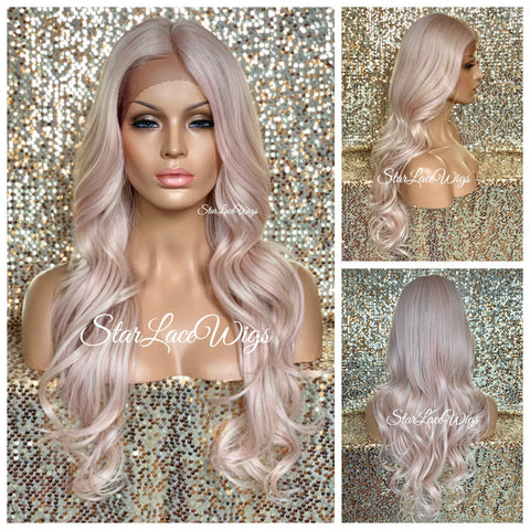 Long Blonde Curly Synthetic Lace Front Wig Dark Roots - Nicole
