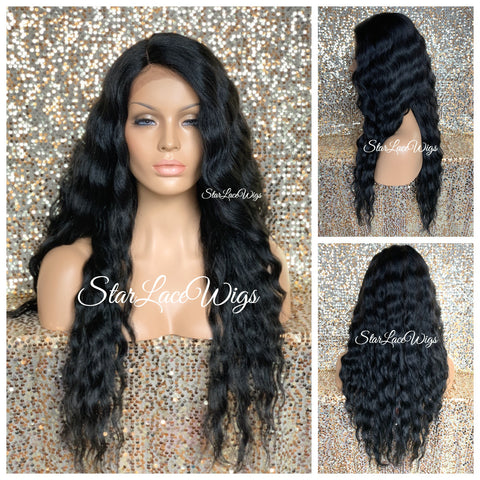 Long Straight Copper Auburn Dark Root Lace Front Wig (6x13) Parting Space - Victoria