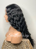 Long Wavy Lace Front Wig Side Part Black - Alexis