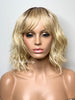 Blonde Wavy Bob Wig with Bangs Rooted - Maryanne