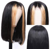 Human Hair Bob Lace Front Wig 13x4 Straight #1b #27 Highlights - Genesis