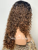 Curly Brown Lace Front Wig Long Curly Layers Middle Part - Vivian