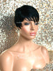 Short Synthetic Wig Black Pixie Bangs - Stacy