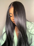 Long Straight Human Hair Blend Lace Front Wig (4x13) Parting - Nyla