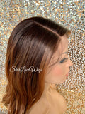 Long Strawberry Blonde Synthetic Lace Front Wig Dark Root Loose Curls #30 - Fancy