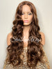 Extra Long Brown Lace Front Wig Curly Brown Middle Part - Tieren