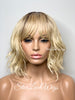 Blonde Wavy Bob Wig with Bangs Rooted - Maryanne