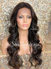 Lace Front Wig Long Synthetic Curly Layers Brown #4 Highlights #30 - Fawn