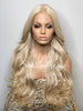 Long Blonde Lace Front Wig Wavy Layered Synthetic - Dione