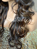 Long Curly Lace Front Wig (6x13) Parting Space Brown Auburn Highlights - Charly