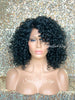 Lace Front Wig Short Curly Synthetic Bob Side Part Bangs - Louise