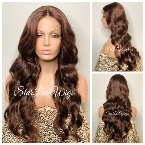 Long Straight Blonde Human Hair Blend Lace Front Wig (4x13) Parting - Georgia