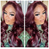 Long Loose Curls Lace Front Wig (6x13) Parting Space Burgundy - Fran