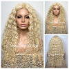 Long Blonde Lace Front Wig Wavy Layered Synthetic - Suzie