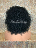 Lace Front Wig Short Curly Synthetic Bob Side Part Bangs - Louise