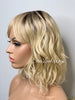 Blonde Wavy Bob Wig with Bangs Rooted - Maryanne