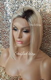 Human Hair Lace Front Wig Beyonce Celebrity Inspired Blonde Bob - Bey