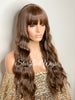 Long Wavy Brown Wig With Chinese Bangs - Ginny