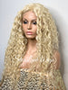 Long Blonde Lace Front Wig Wavy Layered Synthetic - Suzie