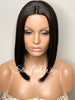 Synthetic Black Straight Full Angled Bob Wig Middle Part - Kristia