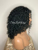 Synthetic Curly Full Wig Black Middle Part Shoulder Length - Monica