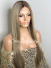 Dark Ash Blonde Lace Front Wig Long Straight Dark Roots Middle Part Synthetic - Mila