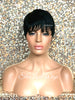 Short Synthetic Wig Black Pixie Bangs - Stacy