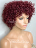 Short Curly Wig Layers Burgundy Bangs - Justina