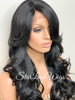 Long Curly Synthetic Lace Front Wig Layers Bangs - Kennedy