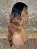 Lace Front Wig Long Synthetic Loose Waves 27/30 Dark Roots Middle Part - Irene