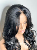 Long Loose Curls Lace Front Wig (6x13) Parting Space Black - Miracle