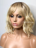 Blonde Wavy Bob Wig with Bangs Rooted - Maryanne