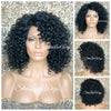 Lace Front Wig Short Curly Synthetic Bob Side Part Bangs - Louise