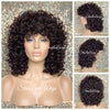 Full Wig Dark Burgundy Plum Curly Bangs Layers - Jill