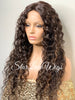 Lace Front Wig Long Wavy Curly Middle Part Brown #30 Highlights - Denise