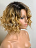 Human Hair Blend Curly Bob Wig Honey Blonde Ash Blonde Mix - Blair