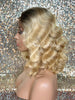 Short Wavy Blonde Lace Front Bob Wig Dark Roots (6x13) Parting Space - Serenity