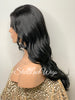 Lace Front Wig Synthetic Black Loose Waves Side Part Layers - Gwen