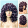 Full Wig Plum Curly Bangs Layers - Tara
